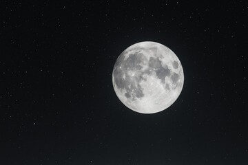 Fototapeta premium Bright full moon illuminating the night with dark shadows