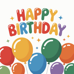 Playful birthday typography that says Happy Birthday