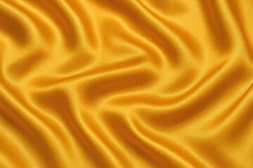 Fototapeta premium The surface feel of silk material featuring vibrant shades like yellow, orange, gold, almond, and neon carrot, showcasing a delicate, durable, and shiny fiber crafted by silkworms for cocoon