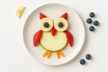 Delightful Fruit Creations for Children Featuring an Adorable Owl