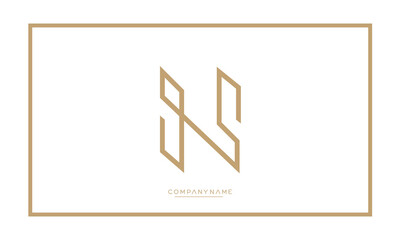 Alphabet letters N or NN logo monogram