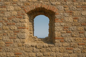 Fragment of a ruined fortress wall