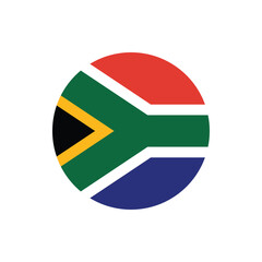 Republic of South Africa round flag icons vector for independence day celebration on transparent background, editable modern patriotic style