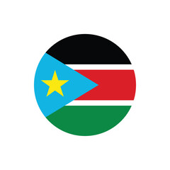 South Sudan round national flag icon vector design for independence day celebration on transparent background, editable modern patriotic illustration