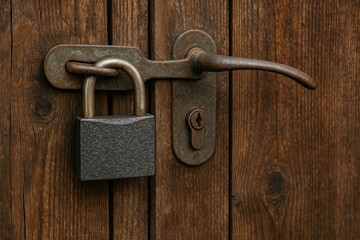 Door Handle Secured with a Lock