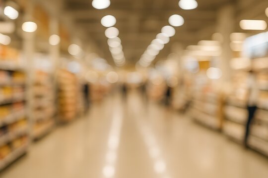 Blurred bokeh effect of a grocery store