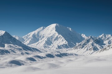 Wide-angle perspective of a mountain landscape