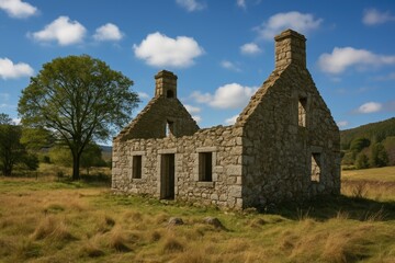 Obraz premium Ancient remains at Moss of Tolophin close to Auchindoir