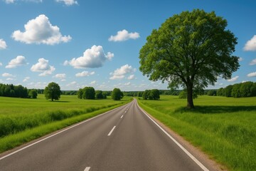 Fototapeta premium Country roads and rural landscapes