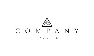 A vector logo featuring an abstract image a large triangle containing a smaller triangle inside, with wave patterns.