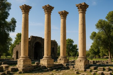 Fototapeta premium Ancient Roman Columns from the City of Gadara