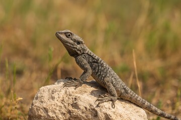 Fototapeta premium Natural habitat of the Roughtail Rock Agama lizard