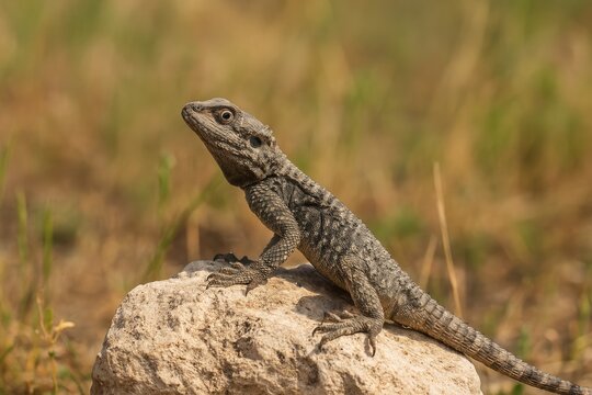 Natural habitat of the Roughtail Rock Agama lizard