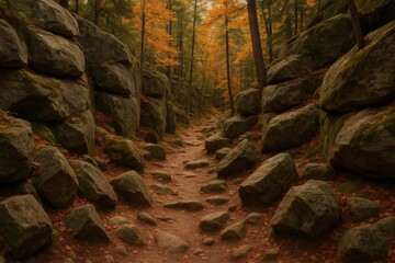 Natural stone formations and woodland trails