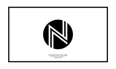 Alphabet letters N or NN logo monogram