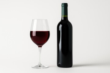 A single glass of red wine against a plain white backdrop