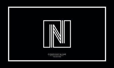 Alphabet letters N or NN logo monogram