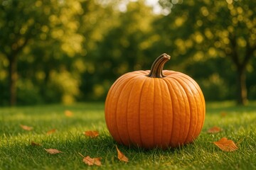 Mature pumpkin harvest in the backyard