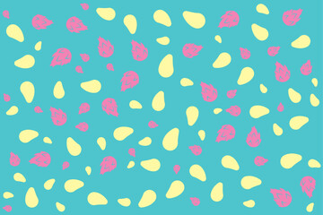 Pink Dragon fruit, Pitaya, Yellow Mango seamless background texture, freshness fruit and drink, gift, present box paper, backdrop