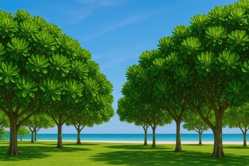 Lush foliage within the vacation retreat's grounds