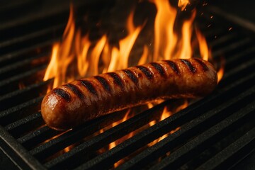 Barbecue featuring grilled sausages and delicious food