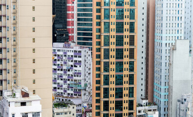Crowded residential buildings in Hong Kong