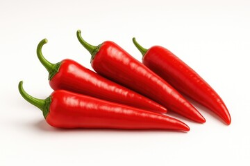 Vibrant red chili peppers for culinary use, spicy seasoning, natural organic ingredient, isolated graphic illustration.