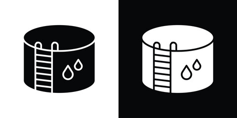 Water tank icon. Black Silhouette. Graphic illustration.