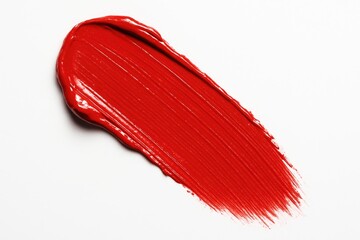 Detailed shot of lipstick application on a plain white backdrop