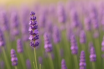 Naklejka premium Detailed view of a lavender blossom and its plant