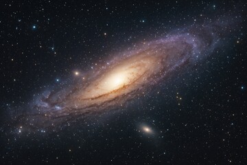 Fototapeta premium Detailed view of a celestial galaxy featuring stars and cosmic dust in outer space