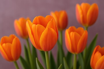 Detailed view of vibrant tulips