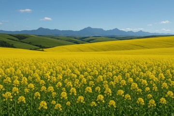 Fields of Rapeseed Along the Scenic Garden Path