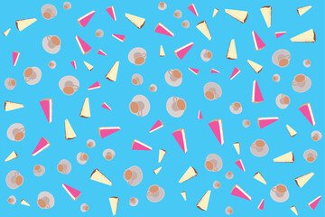 Cheesecake, cake, coffee, Latte, dessert flowing seamless background texture, New Year festival, celebration, gift, present box paper, backdrop, food and beverage background element