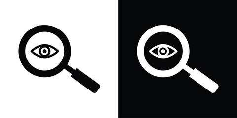 Investigation icon. Black Silhouette. Graphic illustration.