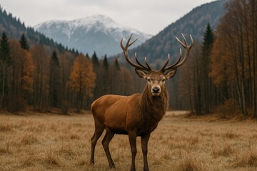 Fototapeta premium The majestic elk in its natural habitat