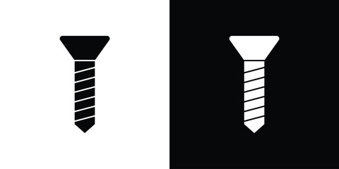 Implant Fixture icon. Black Silhouette. Graphic illustration.