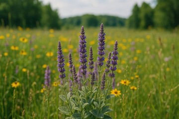 Wildlife Sanctuary with Sage, Herbs, and Blooming Flowers
