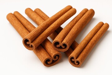 Cinnamon sticks displayed on a plain white backdrop with packaging details