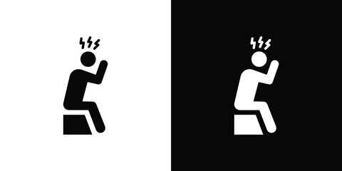 Depression icon. Black Silhouette. Graphic illustration.