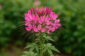 Fototapeta premium Rose Queen and Spider Flower: The Cleome Hasslerina Plant