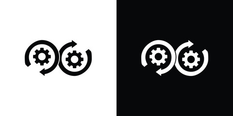 Devops icon. Black Silhouette. Graphic illustration.