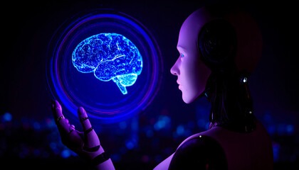 Artificial Intelligence and binary code background