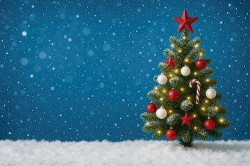 Festive holiday season with snowy ornaments