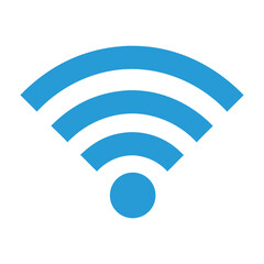 Classic Solid Blue Wi-Fi Symbol Flat Design Vector Illustration - Wireless Connectivity Graphic