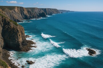 Obraz premium Steep Rock Formations at Arrifana