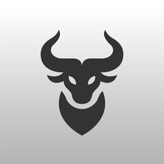 Strong Minimalist Bull Head Logo Design