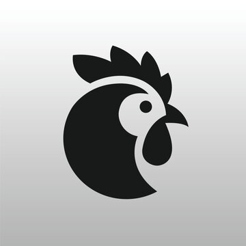 Rounded Stylized Chicken Head Logo Design