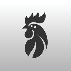 Obraz premium Modern Stylized Chicken Head Logo Design