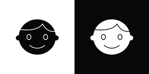 Obraz premium Child face icon vector, Symbol, logo illustrations
